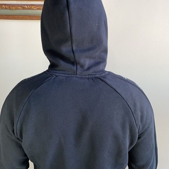 Men’s Reebok Black Pullover Hoodie with Logos and Kangaroo Pocket (Medium) - Picture 11 of 16